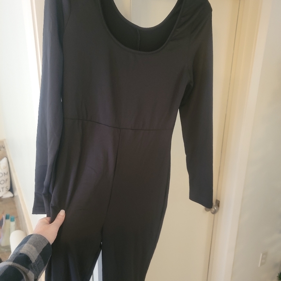 Black Bodycon Jumpsuit Romper, Large - Picture 6 of 8